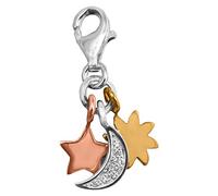 Thomas Sabo Ciondolo da Donna, Argento 925, triple pendant (star, gem moon, sun)