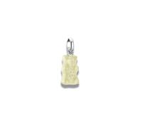 THOMAS SABO Ciondolo a forma di orso d'oro bianco - Connect Charm in argento 925 riciclato con cristallo