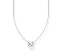 THOMAS SABO Collana con ciondolo a forma di cuore bianco in argento Sterling 925 KE2211-051-14, misura unica, Argento sterling, Zirconia cubica