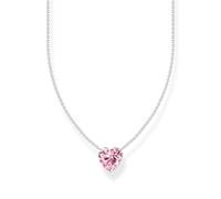 THOMAS SABO Collana con ciondolo a forma di cuore rosa in argento Sterling 925 KE2211-051-9, misura unica, Argento sterling, Zirconia cubica