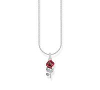 THOMAS SABO Collana con ciondolo a forma di rosa rossa KE2219-664-10 in argento sterling 925, misura unica, Argento sterling, Nessuna pietra preziosa