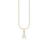 Thomas Sabo Collana con lettera A, argento dorato con zirconi, Oro giallo, KE2240-414-14