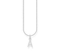Thomas Sabo Collana con lettera A, in argento Sterling 925 con zirconi, Argento, KE2240-051-14