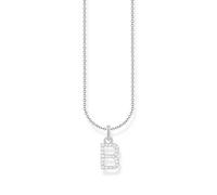 Thomas Sabo Collana con lettera B in argento Sterling 925 con zirconi, Argento, KE2241-051-14
