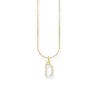 Thomas Sabo Collana con lettera D, argento dorato con zirconi, Oro giallo, KE2243-414-14