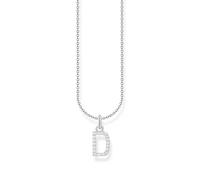 Thomas Sabo Collana con lettera D in argento Sterling 925 con zirconi, Argento, KE2243-051-14