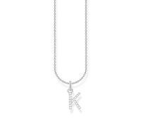 Thomas Sabo Collana con lettera K, in argento Sterling 925 con zirconi, Argento, KE2250-051-14