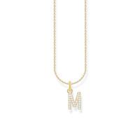 Thomas Sabo Collana con lettera M, argento dorato con zirconi, Oro giallo, KE2252-414-14