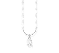 Thomas Sabo Collana con lettera Q, in argento Sterling 925 con zirconi, Argento, KE2256-051-14