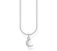 Thomas Sabo Collana da Donna con Luna Pavé in Argento Sterling 925, Lunghezza 38-45 cm