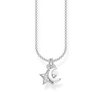 Thomas Sabo Collana da Donna in Argento Sterling 925 con Stella e Luna, Lunghezza 38-45 cm