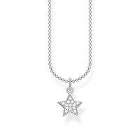 Thomas Sabo Collana da Donna in Argento Sterling 925 con Stella Pavé, Lunghezza 38-45 cm