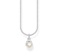 Thomas Sabo Collana da Donna in Argento Sterling 925, Lunghezza 38 45 cm, Catenina con ciondolo di perla