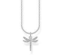 Thomas Sabo Collana Libellula Donna in Argento 925 con Zirconi, 36-38 cm, Argento Sterling