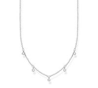 Thomas Sabo Collana da Donna in Argento Sterling 925 con Pietre Bianche, Lunghezza 40-45 cm