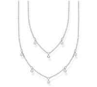 THOMAS SABO - , Collana Doppia Da Donna In Argento Sterling 925, Con Pietre Bianche, Lunghezza 40-45 Cm (1)