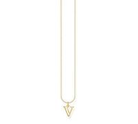 Thomas Sabo Collana in argento dorato con lettera V, Oro giallo, KE2031-413-39