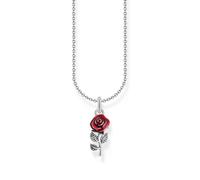 THOMAS SABO Collana con ciondolo a forma di rosa rossa KE2219-664-10 in argento sterling 925, misura unica, Argento sterling, Nessuna pietra preziosa