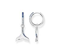 Thomas Sabo CR687-644-1 - Orecchini a cerchio da donna, a cerchio, in argento Sterling 925 con pietre blu, anneriti, Misura unica, Argento, Spinello