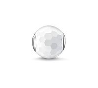 Thomas Sabo Damen Bead Achat facettiert weiß Karma Beads 925 Sterling Silber K0126-130-14