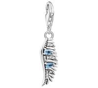 Thomas Sabo 1905 644 1, dimensioni: 29 x 7 mm, misura unica, Argento sterling, Zirconia cubica, Ciondolo a forma di piuma di fenice con pietre blu