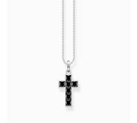 THOMAS SABO Collana da donna in argento sterling 925 leggermente annerito, lunghezza 45 cm, KE2166-643-11-L45V, 45 cm, Argento sterling, Zirconia cubica