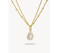 Thomas Sabo doppia catenina con zirconi bianchi a goccia in oro giallo, bianco 45 cm