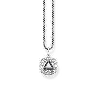 THOMAS SABO Elements of Nature KE2152-051-11-L50V - Collana da uomo in argento sterling 925 con zirconi neri, lunghezza 50 cm, 50 cm, Argento sterling, Zirconia cubica