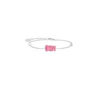 THOMAS SABO HARIBO Bracciale con orso rosa - Bracciale regolabile in argento riciclato con ciondolo in cristallo