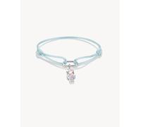 Thomas Sabo Hello Kitty bracciale in tessuto azzurro chiaro con charm - connect in argento, nero, rosa 23CM