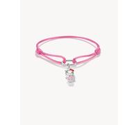 Thomas Sabo Hello Kitty bracciale in tessuto rosa con charm - connect in argento, nero, rosso, rosa 23CM