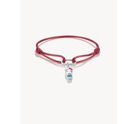 Thomas Sabo Hello Kitty bracciale in tessuto rosso con charm - connect in argento, nero, rosso, rosa 23CM