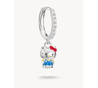 Thomas Sabo Hello Kitty orecchino singolo a cerchio con zirconi bianchi in argento, nero, rosso, giallo-Blu One Size