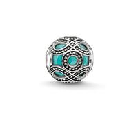 Thomas Sabo Karma Beads da Donna, Bead “Etnico Turchese”, Argento Sterling 925 Niellato