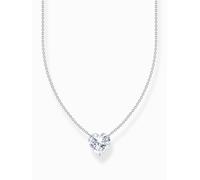 THOMAS SABO Collana con ciondolo a forma di cuore bianco in argento Sterling 925 KE2211-051-14, misura unica, Argento sterling, Zirconia cubica