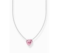 THOMAS SABO Collana con ciondolo a forma di cuore rosa in argento Sterling 925 KE2211-051-9, misura unica, Argento sterling, Zirconia cubica
