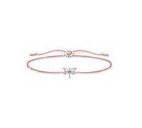Thomas Sabo Little Secret LS118-401-19-L20V - Bracciale da donna con libellula bianca, 20 cm, Argento sterling Nylon, Nessuna pietra preziosa