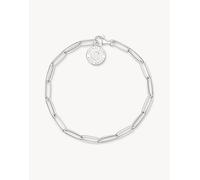 Thomas Sabo - Member - Bracciale con charm a forma di moneta charmista tonalità argento e bianco 15 cm