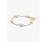 Thomas Sabo - Natural Beauty - Bracciale placcato oro con perle d'acqua dolce tonalità oro giallo e bianco 19 cm