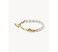 Thomas Sabo - Natural Beauty - Bracciale placcato oro con perle tonalità oro giallo e bianco 19 cm