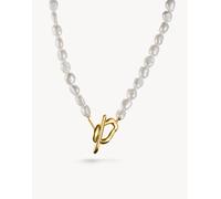 Thomas Sabo - Natural Beauty - Collana placcata oro con perle tonalità oro giallo e bianco 45 cm