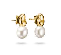 Thomas Sabo - Natural Beauty - Orecchini a bottone placcati oro con perle d'acqua dolce tonalità oro giallo e bianco One Size