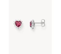 Thomas Sabo - Orecchini a bottone a forma di cuore tonalità argento e rosso One Size