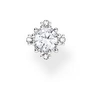Thomas Sabo - Orecchini a bottone vintage piccoli in argento sterling con pietra bianca One Size