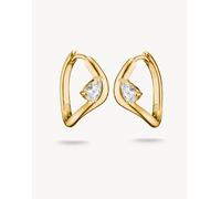 Thomas Sabo orecchini a cerchio con zirconi bianchi a goccia in oro giallo, bianco One Size