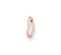 Thomas Sabo Orecchini a cerchio da donna in argento sterling 925 con finitura in oro rosa 750 e zirconi bianchi, dimensioni: 18 x 2 mm, CR693-416-14, 18x2 mm, Argento sterling, Zirconia cubica 1
