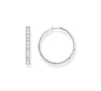 Thomas Sabo Orecchini a cerchio da donna in argento Sterling 925 con zirconi, dimensioni: 30,5 x 2,8 mm, CR671-051-14, 30,5x2,8 mm, Argento sterling, Zirconia cubica 1