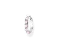 THOMAS SABO Orecchini a cerchio da donna in argento Sterling 925 da 15 mm con pietre rosa CR664-166-7