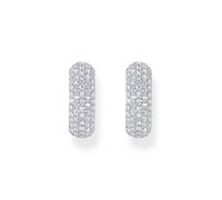 Thomas Sabo - Orecchini a cerchio neri e bianchi in argento One Size