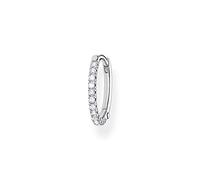 Thomas Sabo orecchini a cerchio singolo da donna pietre bianche oro, argento sterling 925, chiusura clip